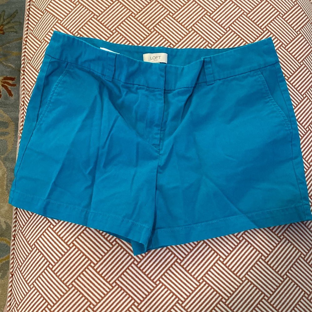 LOFT outlet 4 inch shorts size 12 teal color